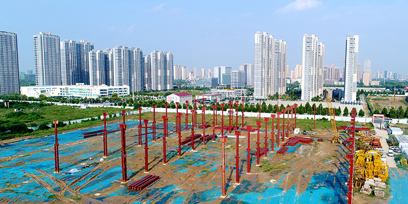 永利yl23455工业园钢结构厂房航拍图